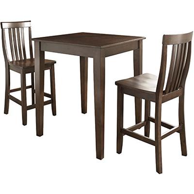 Crosley Furniture KD320007MA 3-Piece Pub Set with Tapered Leg Table and Schoolhouse Stools, Vintage