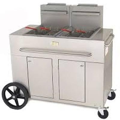 Crown Verity CV-PF-2-LP 53" Double Tank Outdoor Portable Fryer with 180 000 BTU/H 80 lbs. Capacity M