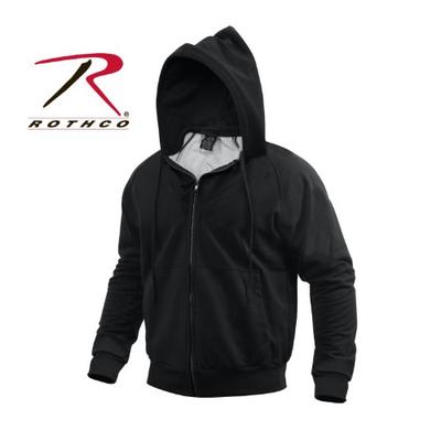 Rothco Thermal Lined Zipper Hoodie, Black, Small