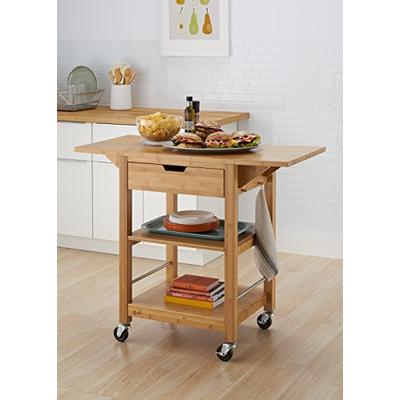 Trinity 24" Bamboo Kitchen Cart w/Drop Leaf