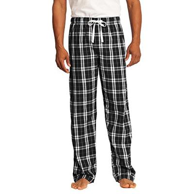 District Men's Young Flannel Plaid Pant S Black