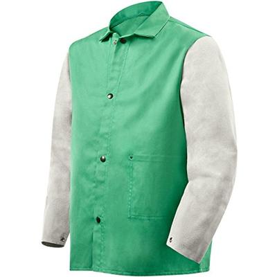 Steiner 1230-M 30-Inch Jacket, Weldlite Plus Green Cotton, Gray Cowhide Sleeves, Medium