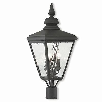 Livex Lighting 20433-04 Cambridge 3 Light Black Post-Top Lanterm
