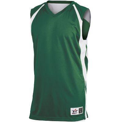 Don Alleson Athletic Men's Reversible Basketball Jersey, Dark Green|White, x-large
