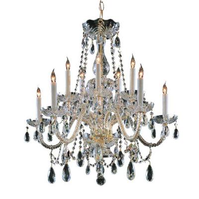 Crystorama 1130-PB-CL-MWP Crystal Five Light Chandeliers from Traditional Crystal collection in Bras