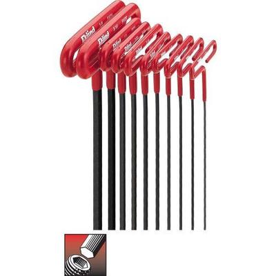 Eklind Cushion Grip Hex T-Key Set, 6 inch Series, 10 keys: 3/32 to 3/8" & Pouch