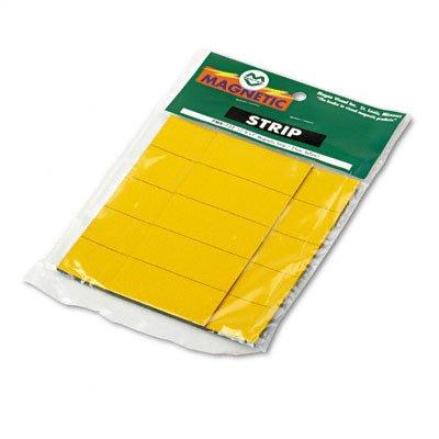 Magnavisul Magnetic Write-On/Wipe-Off Pre-Cut Strips, 2 X 7/8, Yellow, 25/Pack