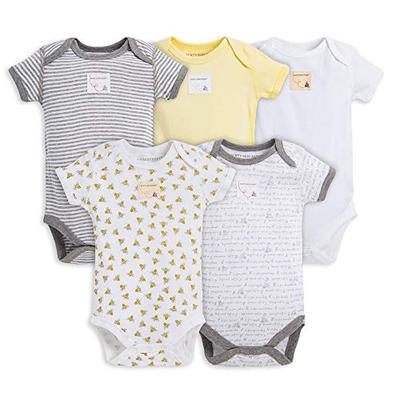 Burt's Bees Baby - Bodysuits, 5-Pack Short & Long Sleeve One-Pieces, 100% Organic Cotton, Sunshine P