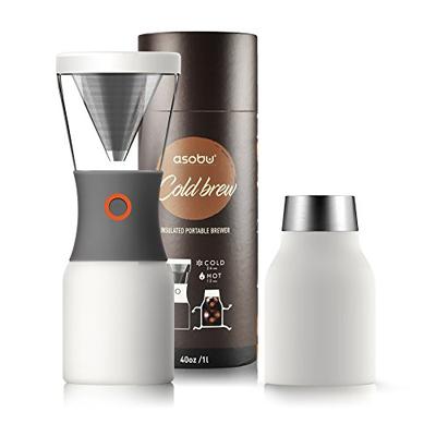 Asobu Coldbrew Portable Cold Brew Coffee Maker With a Vacuum Insulated 40oz Stainless Steel 18/8 Car